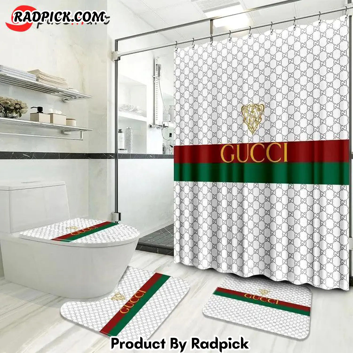 Gucci bathroom set luxury shower curtain waterproof luxury brand with logo gucci 29 172 bathroom set 2uh rp387798